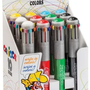 EXPOSITOR 12 BOLIGRAFOS DE 10 COLORES AUTOMATICO