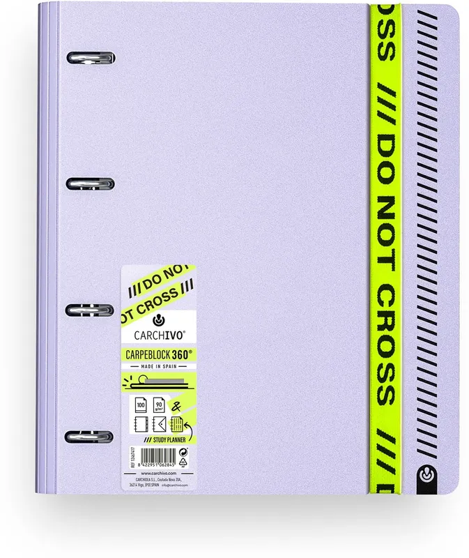 Carpeblock 360 foam do not cross a4+ anillas 35mm con recambio cuad.5x5 y cierre de coma color mauve