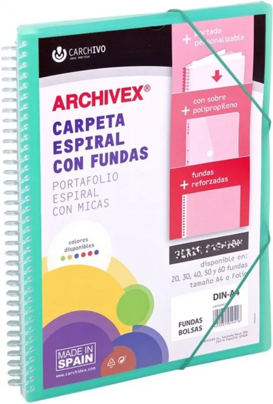 CARPETA 60 FUNDAS CANGURO A4 ARCHIVEX STAR VERDE
