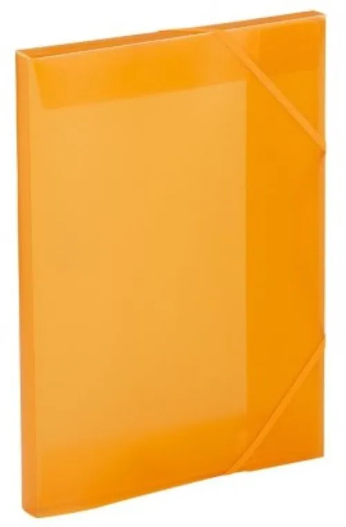 PAQ/10 CARPETAS Fº GOMAS SOLAPAS PP TRANSLUCIDO NARANJA