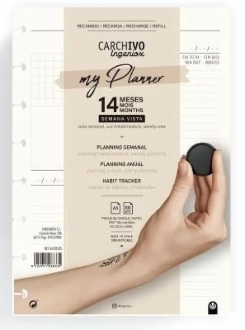 RECAMBIO A5 SEMANA VISTA MY PLANNER 144 PAGINAS