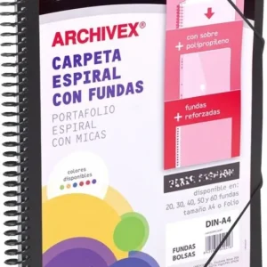 CARPETA 50 FUNDAS CANGURO A4 ARCHIVEX STAR NEGRO