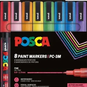 ESTUCHE 8 ROTULADORES POSCA PC3MR UNI-BALL PURPURINA