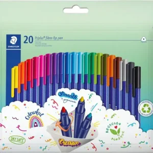 Estuche 20 rotuladores triplus 323 colores surtidos punta 1mm.