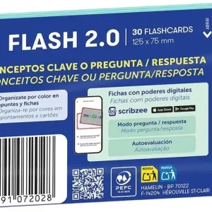 PAQUETE FLASHCARDS 2.0 OXFORD A7 30F 1 LINEA ICE MINT
