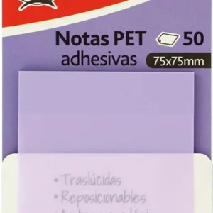 BLOC 50 NOTAS ADHESIVAS TRANSLUCIDAS 75X75 LAVANDA