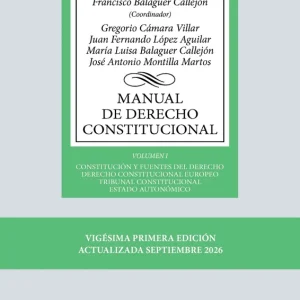 Manual de Derecho Constitucional Cámara Villar, Gregorio 2026