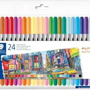 Estuche 24 rotuladores doble punta 3200 colores surtidos