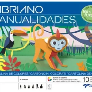 Bloc manualidades 10 cartulinas 185 g. colores surtidos 32x24cm
