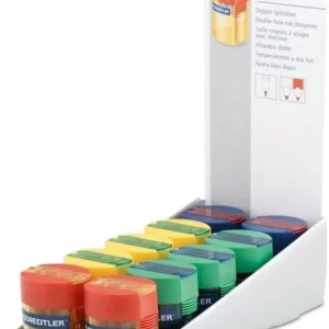 C/10 AFILALAPICES DOBLE PLASTICO CON DEPOSITO COLORES