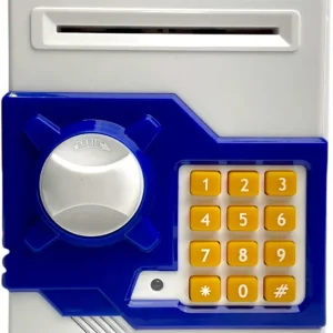 CAJA FUERTE ELECTRONICA FUTBOL BLANCA Y AZUL