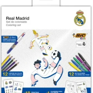 Pack coloreado boligrafo 4 colores real madrid f.c