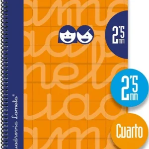 CUADERNO ESPIRAL 4º 80H 70G 2,5MM NARANJA CUADROVIA EXTRA 2009