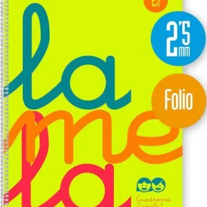 CUADERNO ESPIRAL Fº 80H 90G 2,5MM AMARILLO CUADROVIA PP.
