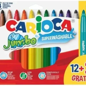ESTUCHE 12+2 ROTULADORES CARIOCA JUMBO SUPERLAVABLES