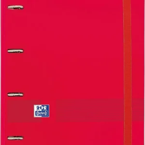 Carpebloc polyfoam a4+ 4 anillas 35mm con recambio cuadrícula 5x5 color rojo