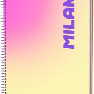Cuaderno espiral A4 80h 90g. cuadrícula 5x5 microperforado serie Sunset amarillo