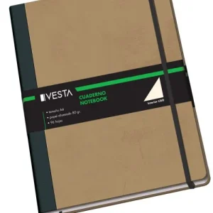 Cuaderno cartone a4 80g 96h liso cierre con goma