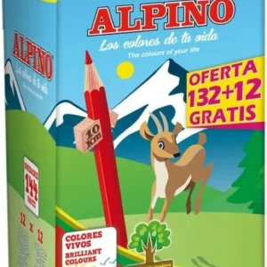 Classpack 132 lápices + 12 gratiso Alpino festival colores surtidos