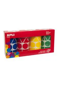 P/4 rollo gomets autoadhesivos 27mm formas colores surtidos