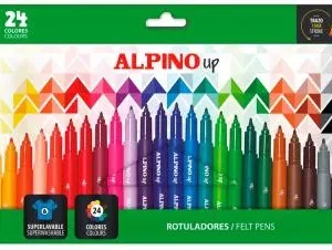 Estuche 24 rotuladores alpino up punta 1,0mm colores surtidos