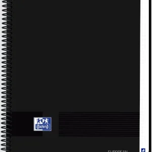 Paq/5 cuaderno espiral a4+ 80h 90g. cuad.5x5 europeanbook1 live &go color negro
