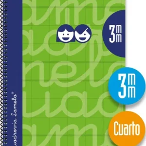 CUADERNO ESPIRAL 4º 80H 90G 3MM VERDE CUADROVIA EXTRADURA