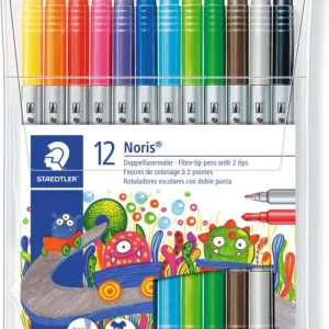 Estuche 12 rotuladores doble punta 3200 colores surtidos