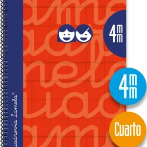 CUADERNO ESPIRAL 4º 80H 90G 4MM ROJO CUADROVIA EXTRADURA
