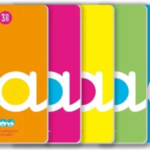 PAQ/5 LIBRETA A4 50H 90G CUADROVIA 3MM COLORES SURTIDOS
