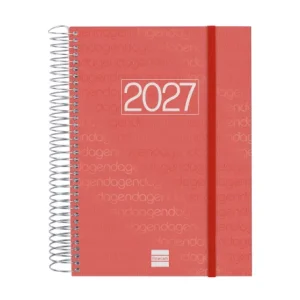 AGENDA ANUAL YEAR E10 1 DIA PAGINA 2027 ROJO