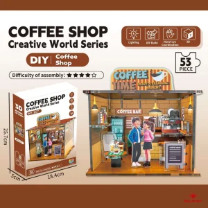 Puzzle 3d cofee shop con luz 53 piezas