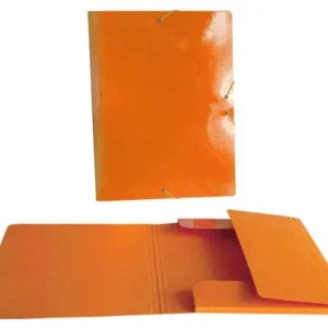 CARPETA SOLAPAS FOLIO PLASTICO BRILLO LASER NARANJA