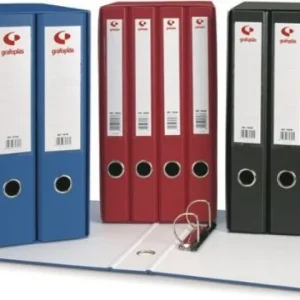 Modulo 2 archivadores fº 2 anillas palanca 65mm carton forrado en pp grafcolor azul