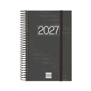 AGENDA ANUAL YEAR E5 1 DIA PAGINA 2027 NEGRO