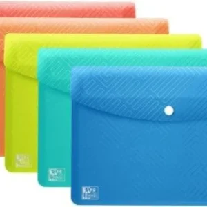Paq/5 carpeta sobre plastico a6 cierre broche colores pastel