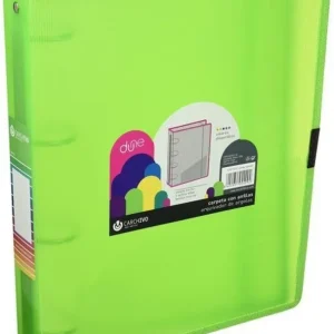 Carpeta a4+ 4 anillas 40mm polipropileno verde cierre con goma dune