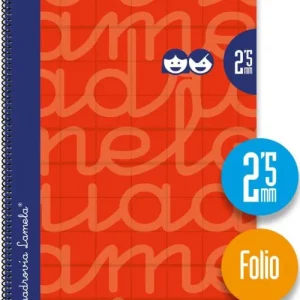 CUADERNO ESPIRAL Fº 80H 90G 2,5MM ROJO CUADROVIA EXTRADURA