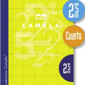 LIBRETA A5 50H 70G CUADROVIA 2.5MM COLORES SURTIDOS
