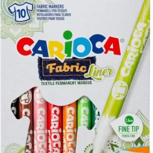 Estuche 10 rotuladores carioca fabric para tejido punta fina colores surtidos