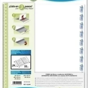 Paq/5 forro libros ajustable 29x52cm forralisto pp 120 micras