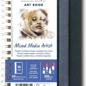 Cuaderno canson mix media artist 14,8x21 (retrato) 28h 300g grano fino