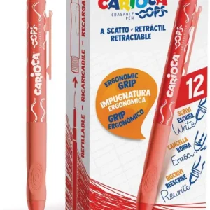 C/12 boligrafo borrable retactil rojo carioca oops