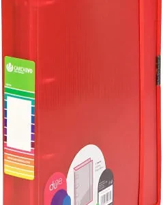 Carpeta a4+ 4 anillas 40mm polipropileno rojo cierre con goma dune