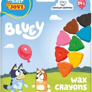 Estuche 8 ceras con forma de osito bluey my first colores surtidos