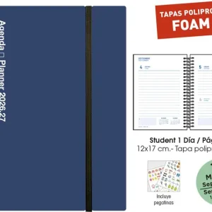 AGENDA ESCOLAR 26/27 STUDENT FOAM 12X17 DP AZUL