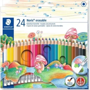 ESTUCHE 24 LAPICES COLORES BORRABLES SURTIDOS NORIS 144