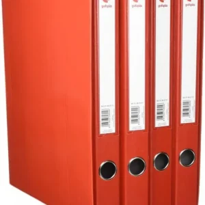 Modulo 4 archivadores fº 2 anillas 25mm cartón forrado en pp grafcolor rojo