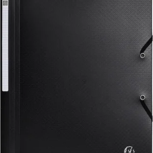 Paq/10 carpeta a4 gomas y solapas pp opak reciclada color negro