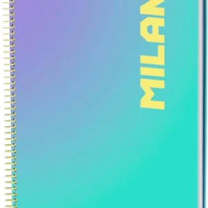 Cuaderno espiral a4 90h 95g. 1 horizontal microperforado serie sunset turquesa